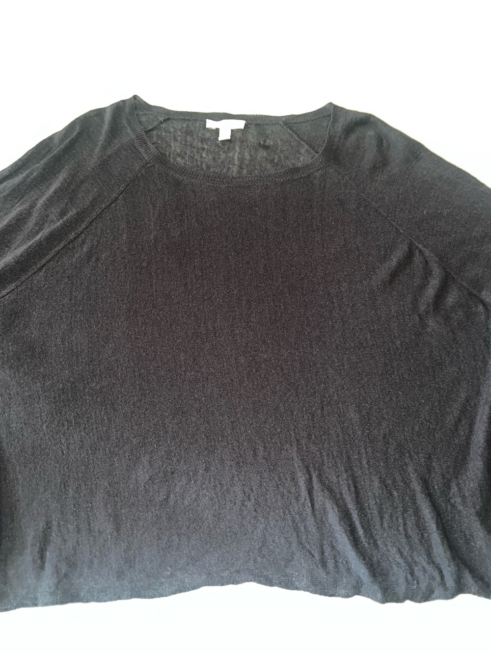 Eileen Fisher Charcoal Gray Organic Linen Hi Low Hem Long Sleeve Top Sz M - Picture 2 of 10